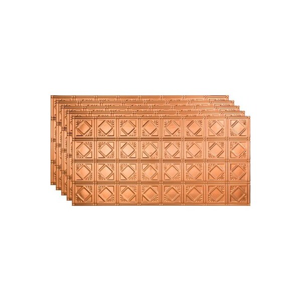 Acoustic Ceiling Products Fasade Traditional Syle # 4 - 48-3/8" x 24-3/8" PVC Glue Up Tile in Polished Copper - PG5325 - main